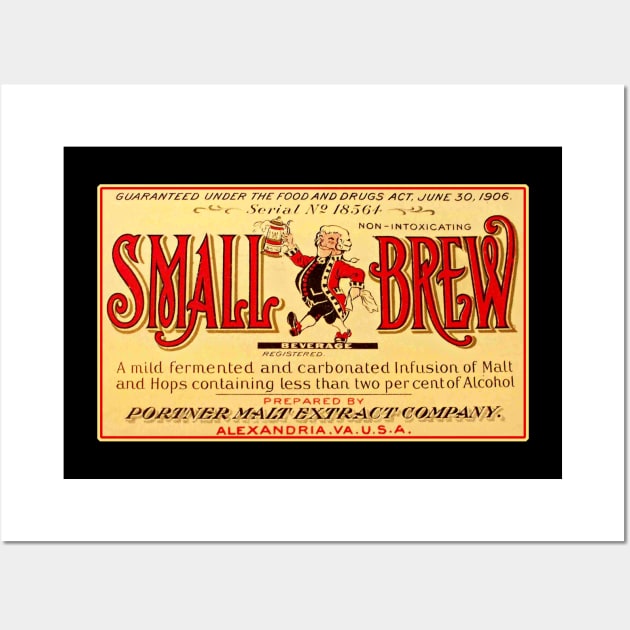 Small Brew Vintage Beer Label Wall Art by Alema Art